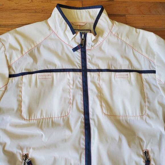 Colin's Sport Vintage Full Zip Windbreaker Mock Neck Mesh Side Stripes Retro - Picture 3 of 16